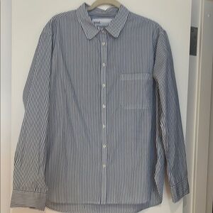 Unsubscribed oversized Striped Blue Shirt